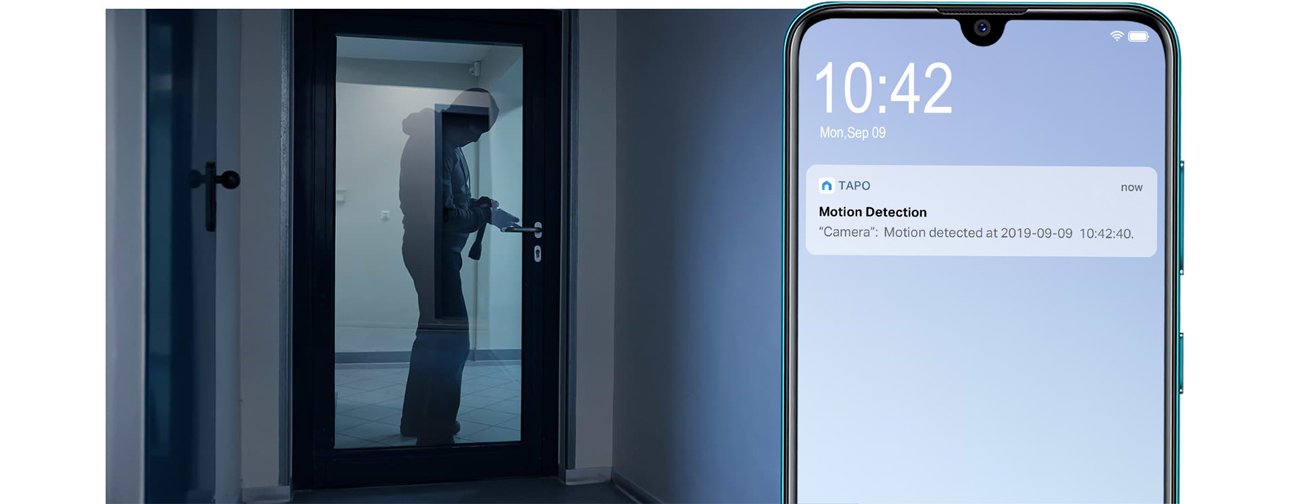 An alert is sent to an email when a man stands at the door..